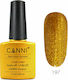 Canni Classic Semi-Permanent Nail Polish 197 Glittering Gold with Glitter 7.3ml 1pcs