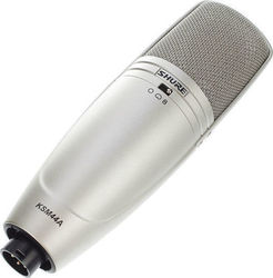 Shure Condenser XLR Microphone KSM44A Shock Mounted/Clip On for Voice In Silver Colour