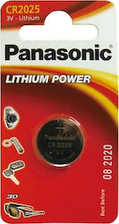 Panasonic Lithium Power Μπαταρία CR2025 3V 1τμχ