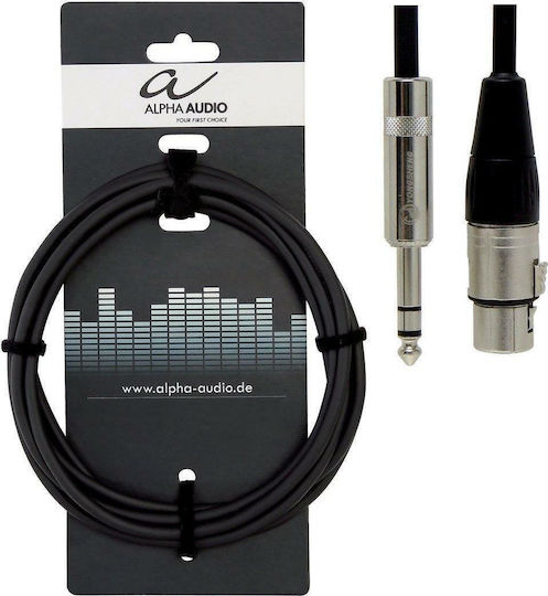 Alpha Audio Θηλυκο Καρφι Stereo Cable XLR female - 6.3mm male Μαύρο 3m (190.718)