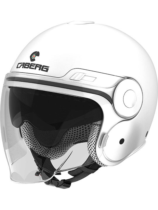 Caberg Uptown A1 White Motorcycle Helmet Jet ECE 22.05 with Sunvisor CAB000KRA438