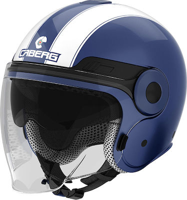 Caberg Uptown Jet Helmet with Sun Visor ECE 22.05 Legend E9 Blue Midnight/White CAB000KRA441