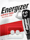 Energizer 186 Αλκαλικές Μπαταρίες Ρολογιών LR43 1.5V 2τμχ