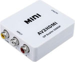 Convertor HDMI feminin în RCA feminin Alb (FTT14-004)