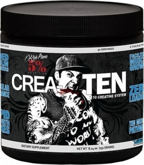 Rich Piana 5% Nutrition Crea-Ten Κρεατίνη με Γεύση Fruit Punch 231gr