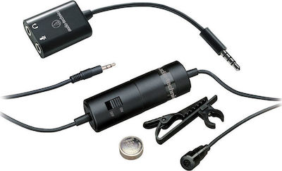 Audio Technica Кондензатор (с малка мембрана) Микрофон 3.5mm ATR3350iS Лапел за Камера ATR3350iS