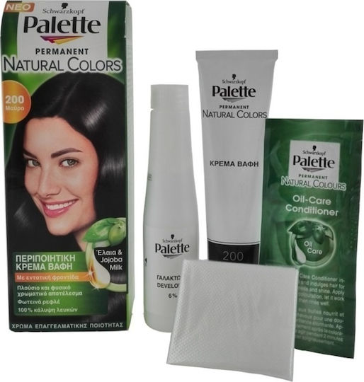 Palette Natural Colors 200 Μαύρο Βαφή Μαλλιών 200 Μαύρο 50ml
