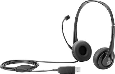 HP Stereo USB Headset On Ear Multimedia Headphone with Microphone USB-A