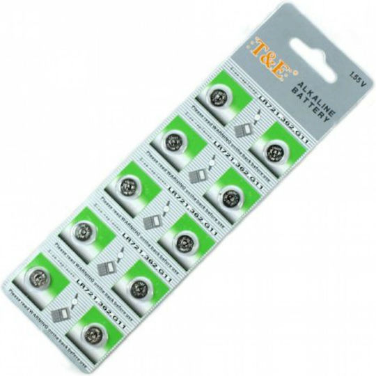 T&E AG11/LR721 Batterien Alkalisch für Uhren SR58 1.5V 10Stück