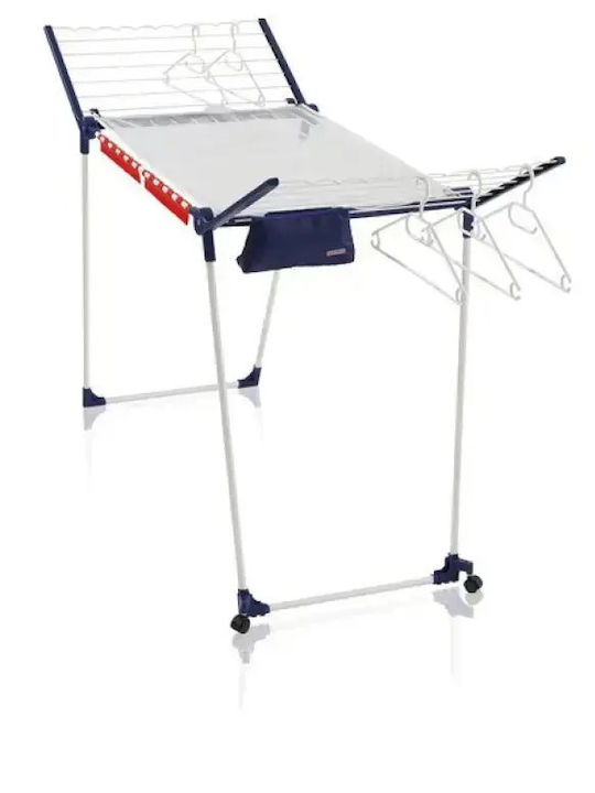 Leifheit Pegasus 200 Folding Floor Clothes Drying Rack with Wings Metallic with Wheels with Hanging Length 20m