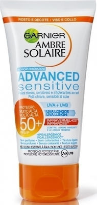 Garnier Ambre Solaire Advanced Sensitive Rezistentă la apă Crema protectie solara Cremă pentru Corp SPF50 200ml