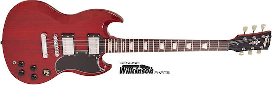 Vintage VS6 ReIssued Chitară Electrică cu HH Configurație Doze Cherry Red