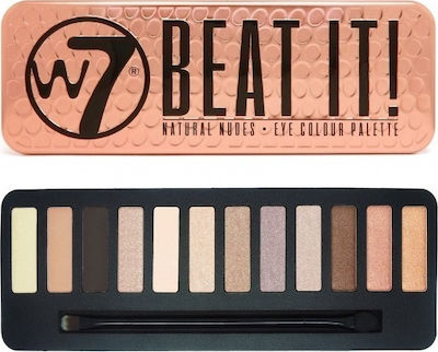 W7 Cosmetics Beat It! Paletă cu Farduri de Pleoape Formă Solidă Nuduri naturale 15.6gr