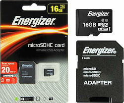 Energizer microSDHC 16GB Clasa 10 Viteză mare cu adaptor