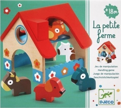 Djeco Baby Toy Farm with Animals made of Wood for 18++ Months