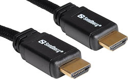Sandberg 508-98 HDMI 2.0 Flat HDMI male - HDMI male 2m Μαύρο