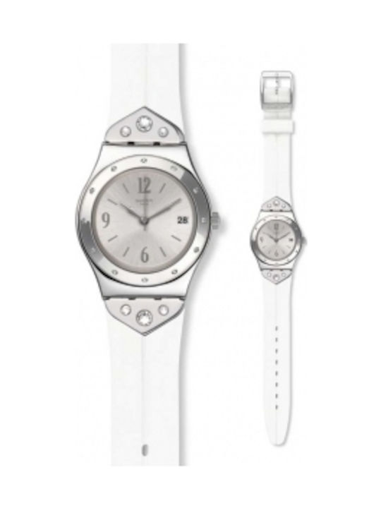 Swatch Scintillating Uhr mit Weiß Kautschukarmband