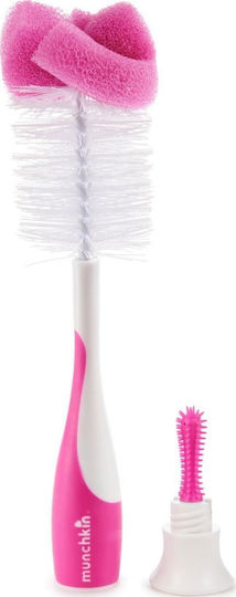 Munchkin Βούρτσα Καθαρισμού για Μπιμπερό Ροζ Sponge Bottle Brush