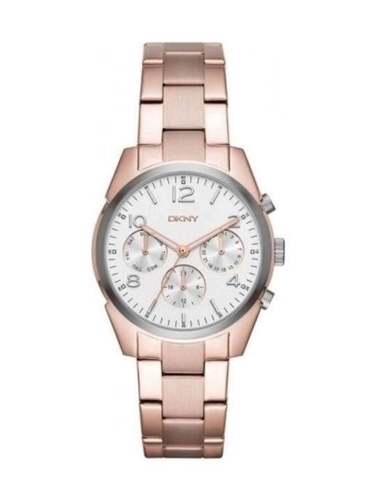 DKNY Watch Chronograph with Pink Gold Metal Bracelet NY2472