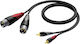 Procab CLA701/3 Cablu XLR de sex masculin - RCA de sex masculin Negru 3m CLA701/3