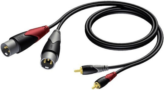 Procab Cable 2x XLR male - 2x RCA male 3m (CLA701/3)