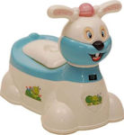 Moni Potty with Steering Wheel Bunny with Lid Blue