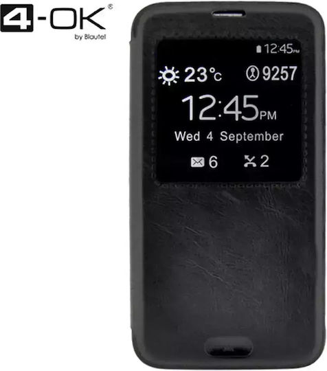 4-OK Book Synthetic Leather Black (Galaxy S6)
