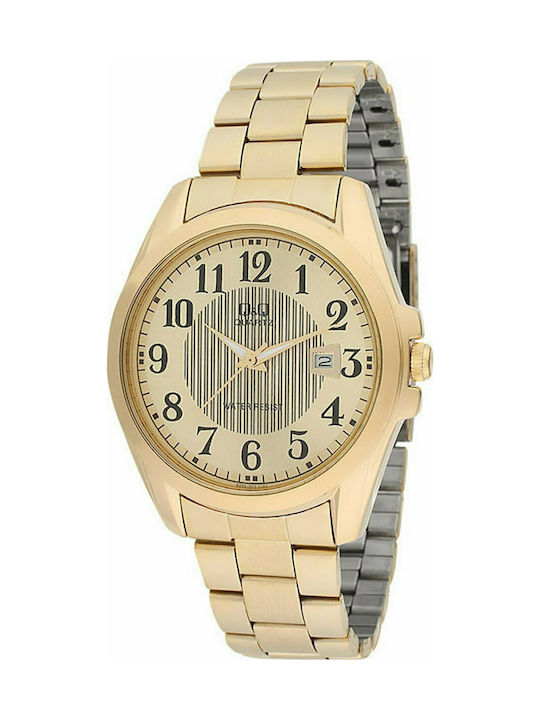 Q&Q Watch Battery with Gold Metal Bracelet A454J003Y