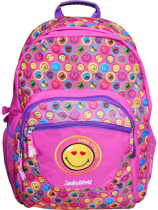 Diakakis Smiley SM02 Schulranzen Rucksack Grundschule, Grundschule in Rosa Farbe