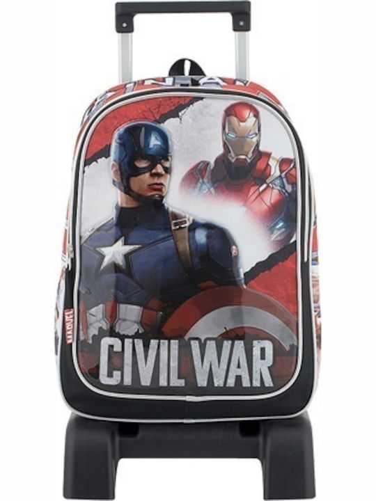 Paxos Civil War Captain America School Bag Trolley Elementary, Elementary Multicolored