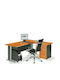 Ecke Professionelles Büro Superior Compact Holz Braun mit Metallbeinen 180x150x75cm
