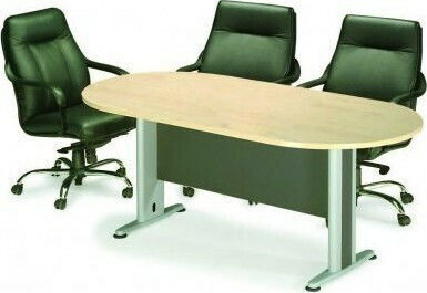 Masă De Întâlnire Din Lemn Bej Cu Picioare Metalice 180x90x75cm EO146