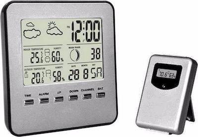 TTH-020 Drahtlos Wetterstation Digital Tischplatte Silber