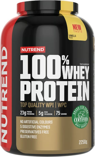 Nutrend 100% Whey Πρωτεΐνη Ορού Γάλακτος Χωρίς Γλουτένη με Γεύση Βανίλια 2.25kg