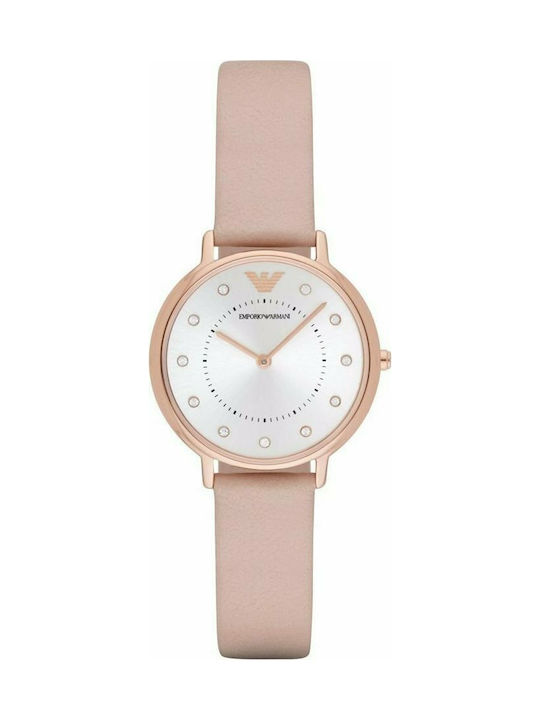 Emporio Armani Watch with Pink Leather Strap AR2510