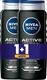 Nivea Active Clean Shower Gel for Men for Body, Face & Hair 2x1000ml