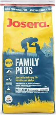 Josera Family Plus 15kg Trockenfutter für Hunde ohne Gluten mit Mais, Geflügel und Reis