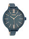 Oozoo Timepieces XL Watch with Blue Leather Strap