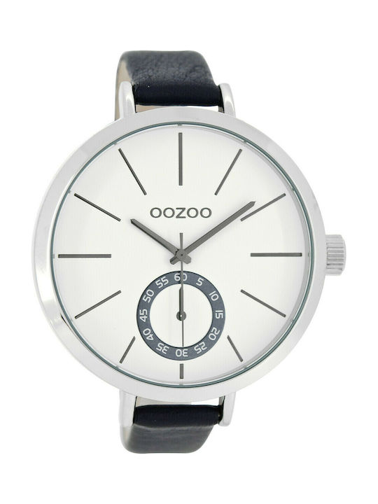 Oozoo Timepieces XXL Uhr mit Schwarz Lederarmband