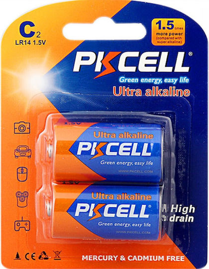 Pkcell Ultra Alkaline Batterien C 1.5V 2Stück ATC-01.001.0096