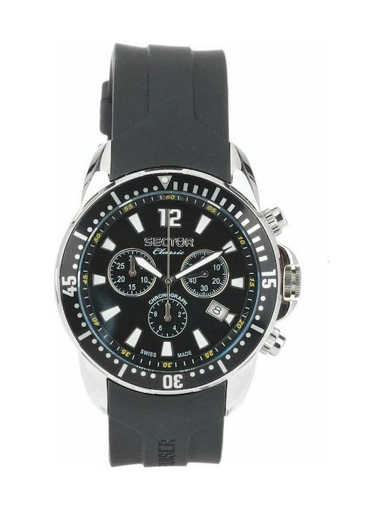 Sector Watch Chronograph Battery with Black Rubber Strap R3271785008