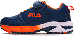 Fila Swift Leather Kids Running Shoes Navy Blue