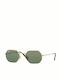 Ray Ban Octagonal Unisex Sonnenbrille mit Gold Metall Gestell und Grün Linse RB3556N 001