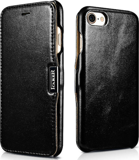 iCarer Vintage Folio Book Δερματίνης Μαύρο (iPhone SE 2022/2020)