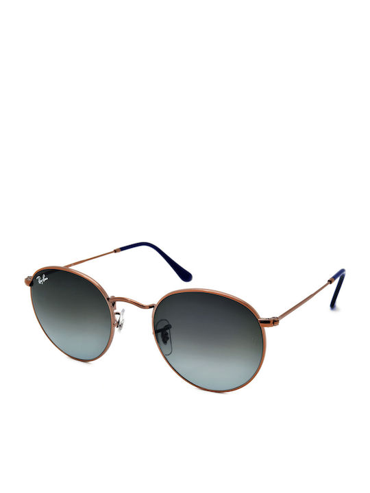 Ray Ban Round Metal Ochelari de soare cu Aur Din metal Rame și Albastru Ochelari de soare Lentilă RB3447 9003/96