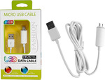 Volte-Tel 1m LED USB 2.0 to micro USB Cable White (8129247)