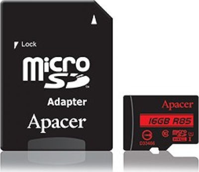 Apacer R85 microSDHC 16GB Class 10 U1 UHS-I με αντάπτορα