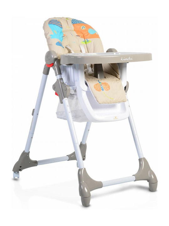 Cangaroo Kimchi Foldable Baby Highchair with Metal Frame & Fabric Seat Khaki