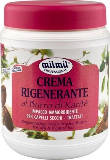 Milmil Professional Crema Rigenerante Al Burro Di Karite Μάσκα Μαλλιών για Επανόρθωση 1000ml