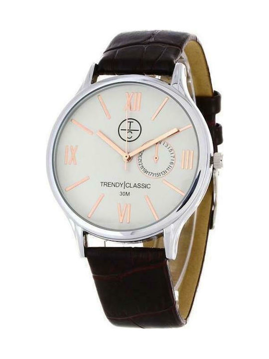 Trendy Classic Classic Uhr Chronograph Batterie mit Schwarz Lederarmband